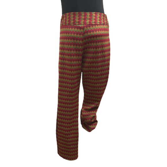 Vtg 60s 70s Multicolor Geometric Print Hip Hugger Pants M - Picture 6 of 10